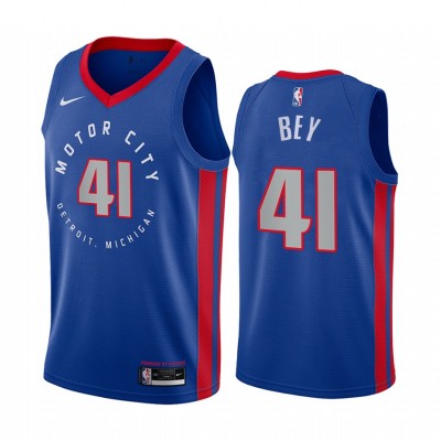 Nike Detroit Pistons #41 Saddiq Bey Blue NBA Swingman 2020-21 City Edition Jersey Men's